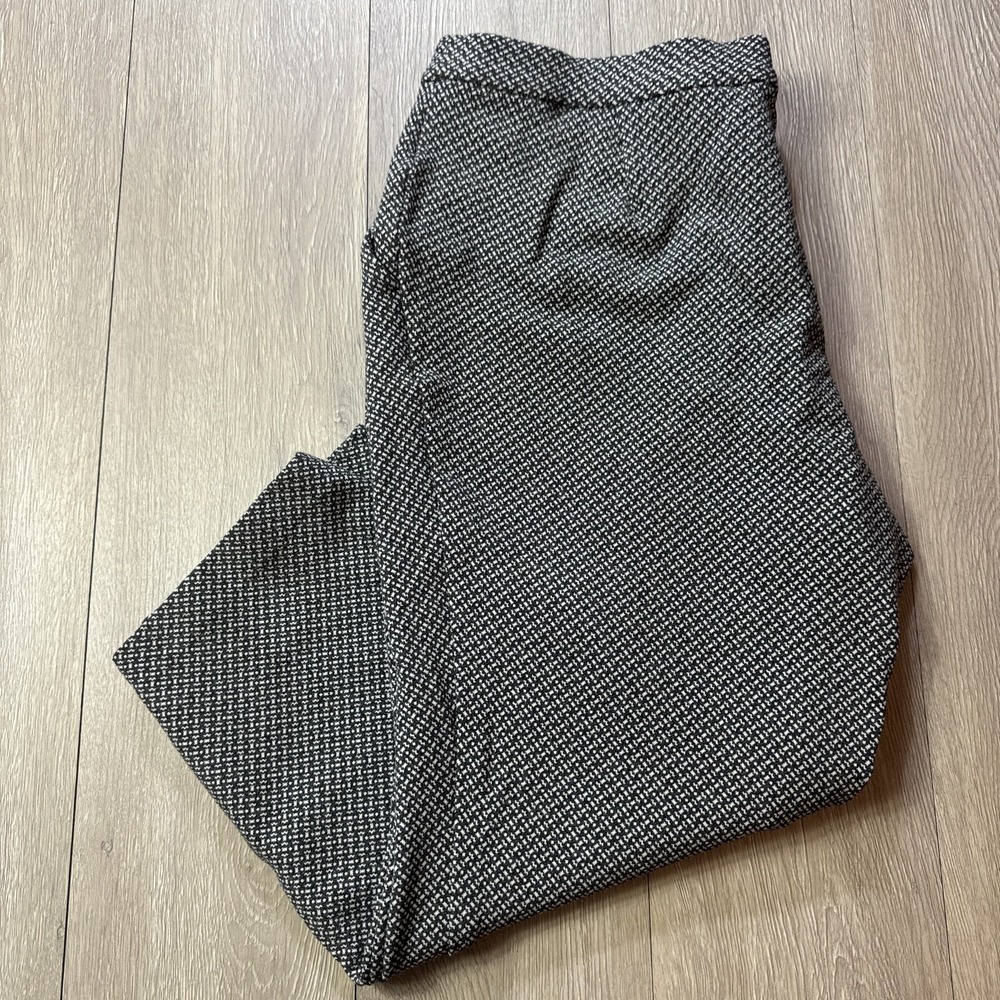 Theory Pants Cropped 12 Patterned Contrast Women's Office Career Work